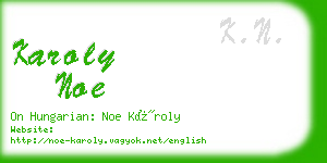 karoly noe business card